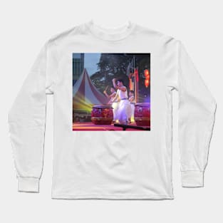 Young drummer performer on a culture festival 4 SQ Long Sleeve T-Shirt